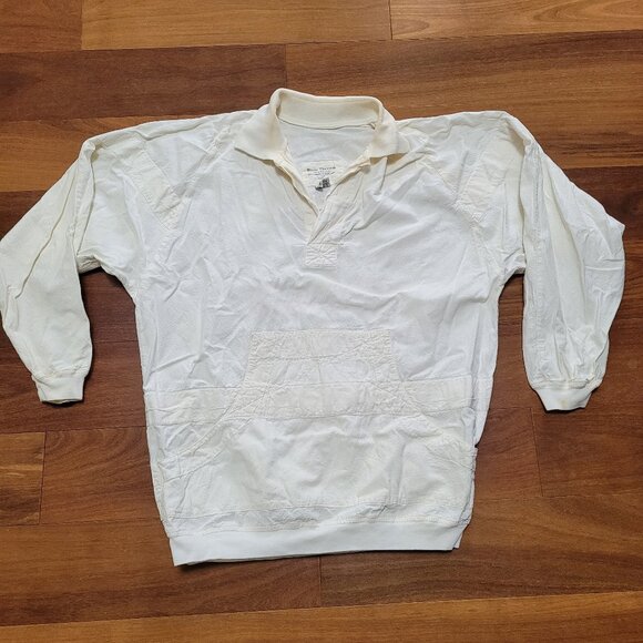 Key Largo FL Cotton Crepe Shirt Nautical Long Sleeve Lightweight Pocket Vintage - Picture 2 of 14